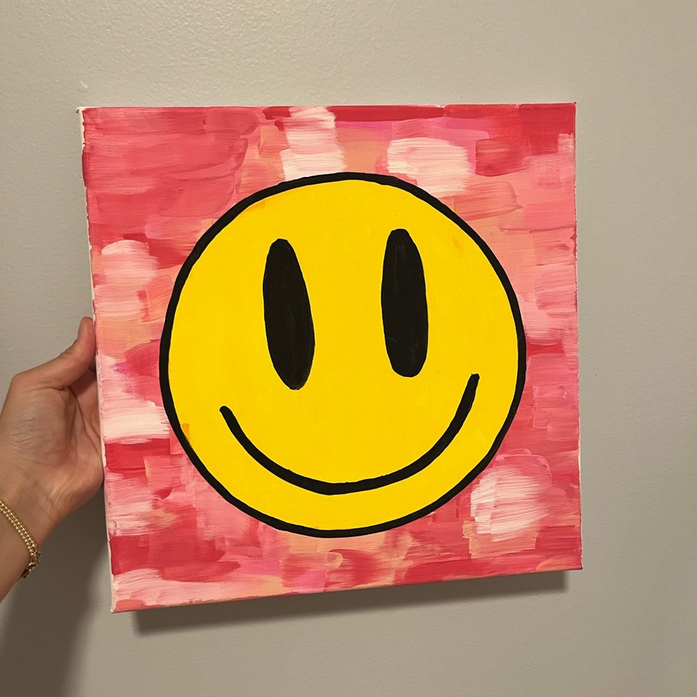 12x12 smiley face painting